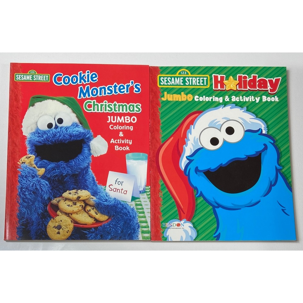 Sesame Street Cookie Monster's Christmas & Holiday Jumbo Coloring Activity Books